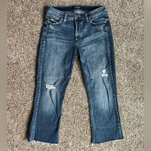 Silver Boot Cropped Ankle Ripped Jeans - Size 30